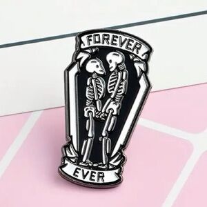 2/$20 - ENAMEL PIN - Forever Ever Skeletons Coffin